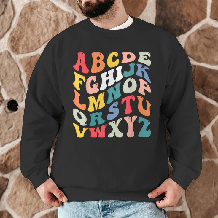 Alphabet Hi Back To School ABC Pre K Kindergarten Teacher Men Graphic Sweatshirt, novelty gifts, funny gifts Alphabet Hi Back To School ABC Pre K Kindergarten Teacher Men Graphic Sweatshirt, novelty gifts, funny gifts