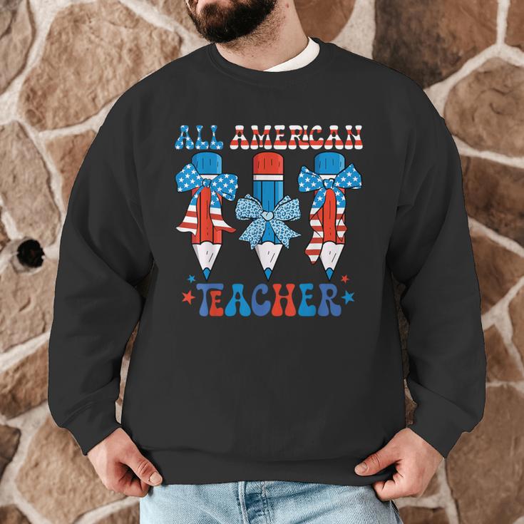 All American Teacher Pencil Coquette Bow USA Flag Teachers Men Graphic Sweatshirt, novelty gifts, funny gifts All American Teacher Pencil Coquette Bow USA Flag Teachers Men Graphic Sweatshirt, novelty gifts, funny gifts