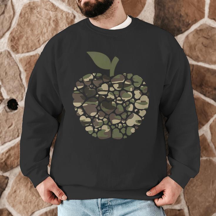 Apple Hearts Teacher Camouflage Clothing School Camo Apple For Men Women Girls Kids Men Graphic Sweatshirt, novelty gifts, funny gifts