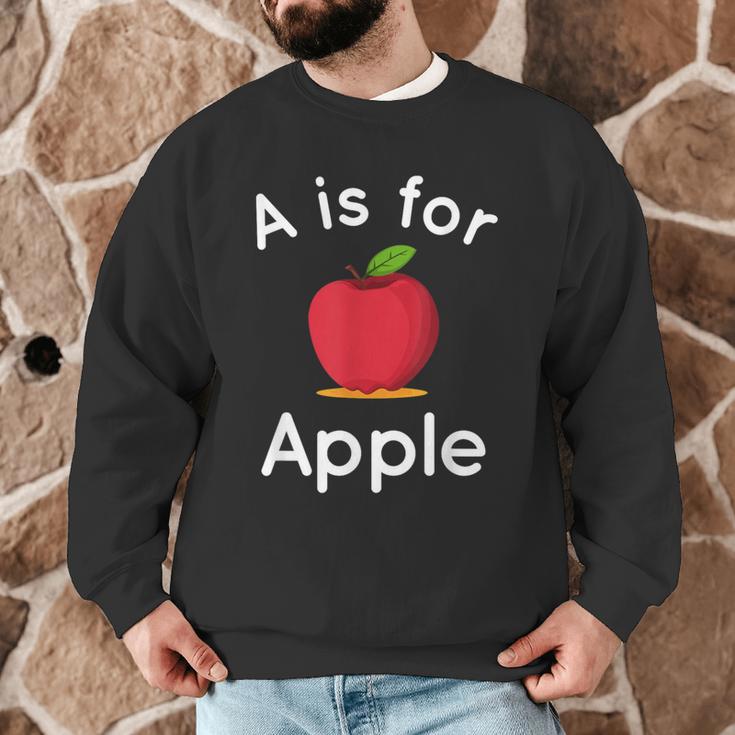 A Is For Apple Toddler Kindergarten Preschool Teacher Men Graphic Sweatshirt, novelty gifts, funny gifts
