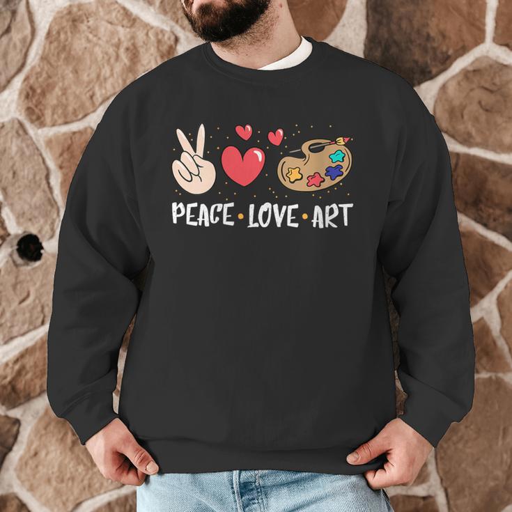 Art Teacher Peace Love Art For Artists And Painters Men Graphic Sweatshirt, novelty gifts, funny gifts Art Teacher Peace Love Art For Artists And Painters Men Graphic Sweatshirt, novelty gifts, funny gifts