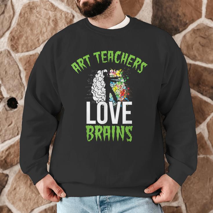 Art Teachers Love Brains Shirt Halloween Zombie Teaching Tee Men Women Kids Men Graphic Sweatshirt, novelty gifts, funny gifts