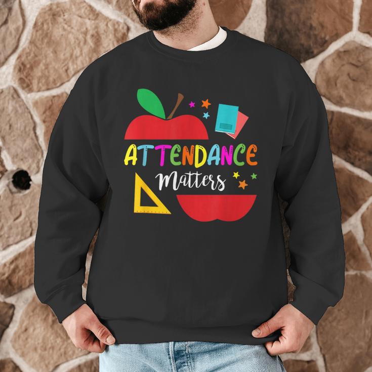 Attendance Matters Teacher Apple For Back To School Men Graphic Sweatshirt, novelty gifts, funny gifts Attendance Matters Teacher Apple For Back To School Men Graphic Sweatshirt, novelty gifts, funny gifts