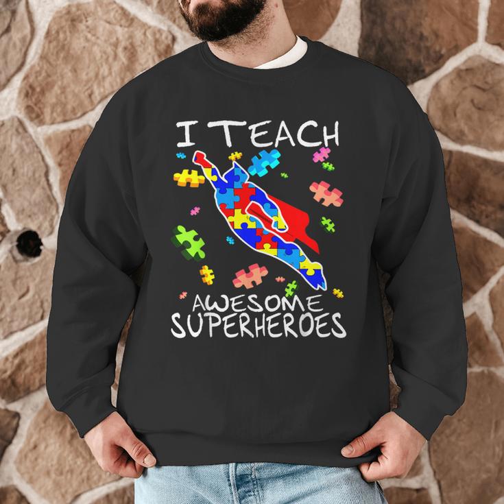 Autism Awareness Teacher I Teach Awesome Superheroes Men Graphic Sweatshirt, novelty gifts, funny gifts Autism Awareness Teacher I Teach Awesome Superheroes Men Graphic Sweatshirt, novelty gifts, funny gifts