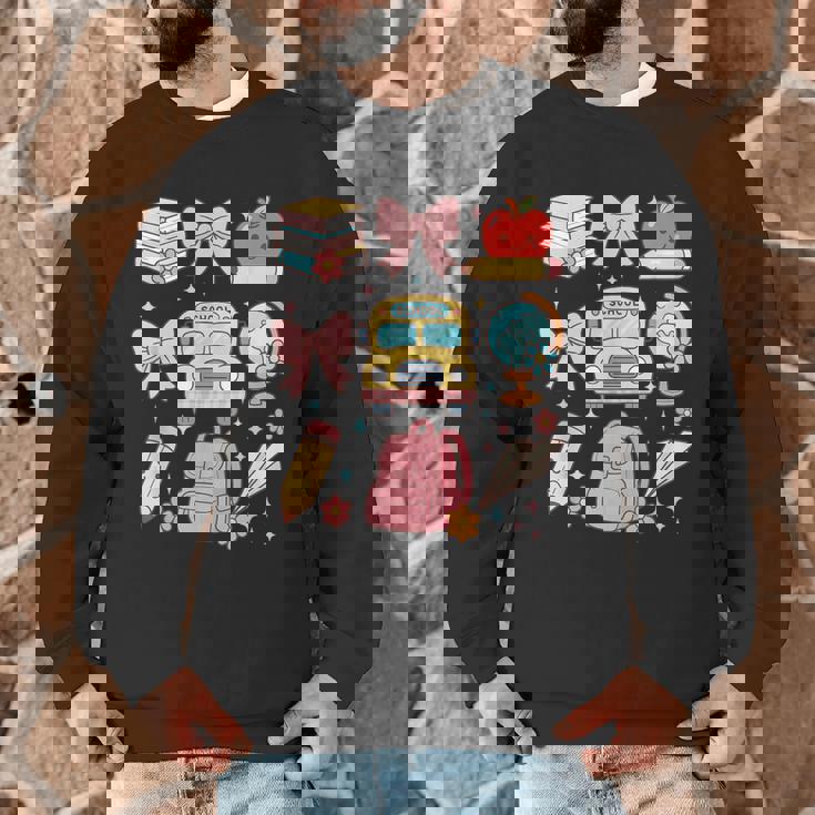 Back To School Coquette Teacher Women Girl Kindergarten PreK Men Graphic Sweatshirt, novelty gifts, funny gifts