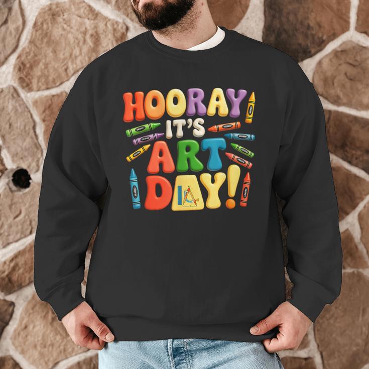 Back To School Hooray It's Art Day Art Teacher Artist Men Graphic Sweatshirt, novelty gifts, funny gifts