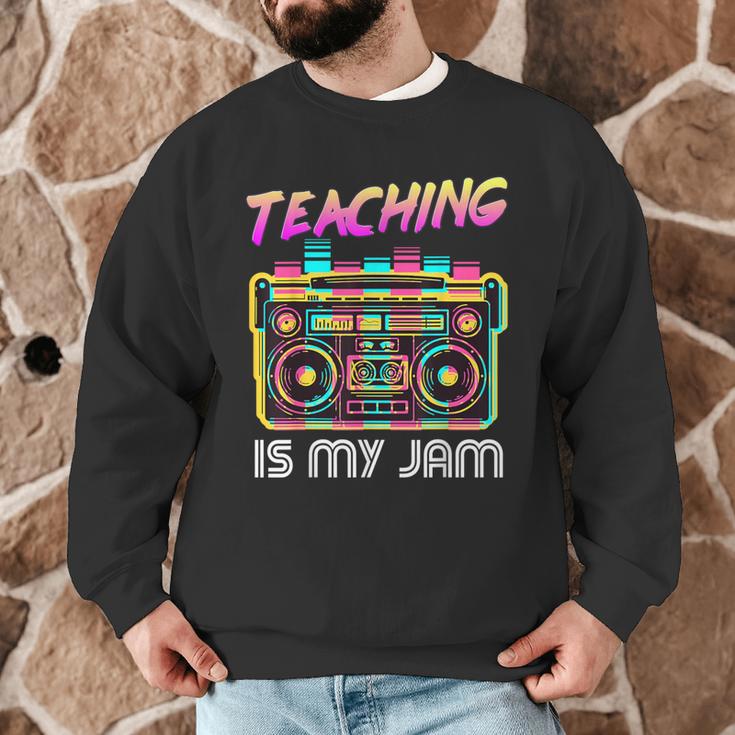Back To School Retro Teaching Is My Jam 80s Teacher Boombox Men Graphic Sweatshirt, novelty gifts, funny gifts