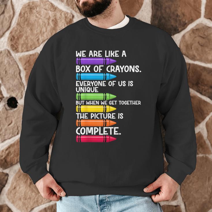 Back To School Teacher We Are Like A Box Of Crayons Men Graphic Sweatshirt, novelty gifts, funny gifts Back To School Teacher We Are Like A Box Of Crayons Men Graphic Sweatshirt, novelty gifts, funny gifts