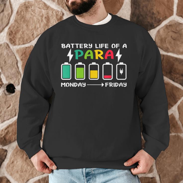 Battery Life Of a Paraprofessional Para Teacher Life Men Graphic Sweatshirt, novelty gifts, funny gifts