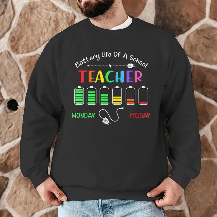 Battery Life Of A School Teacher Monday To Friday For Men Women Men Graphic Sweatshirt, novelty gifts, funny gifts