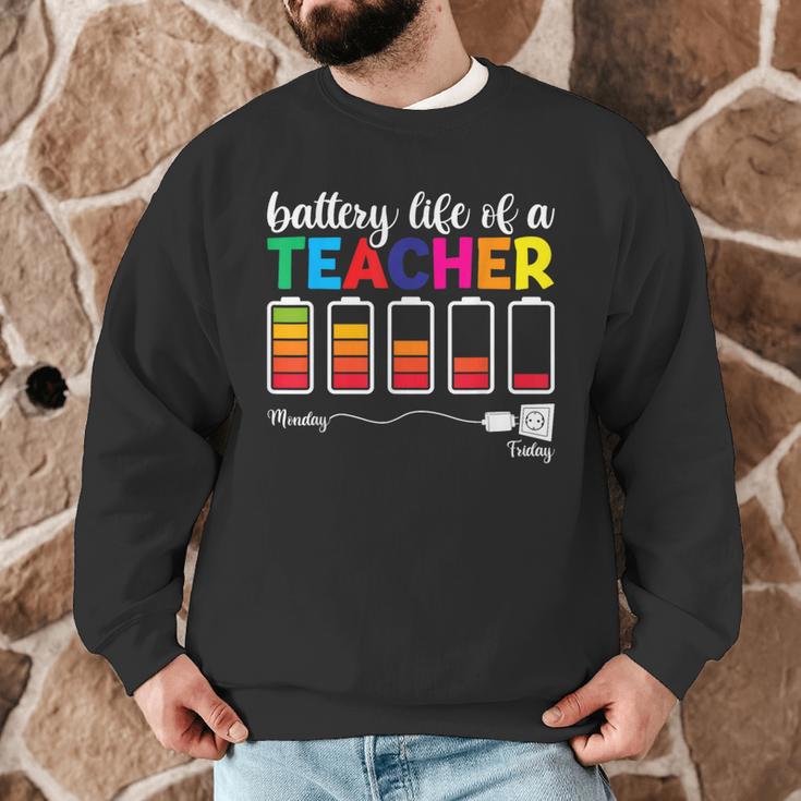 Battery Life Of a Teacher Shirt Thanksgiving Teacher Men Graphic Sweatshirt, novelty gifts, funny gifts