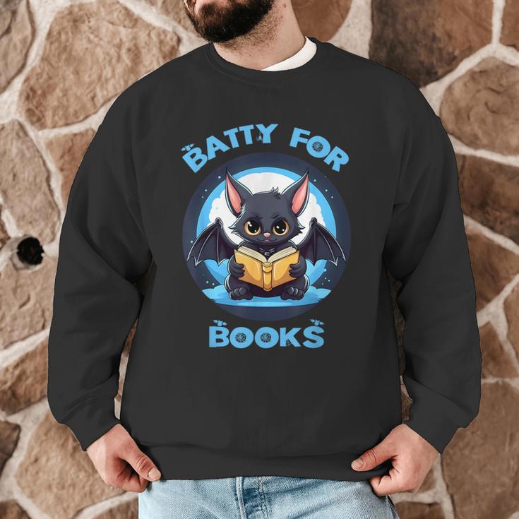 Batty About Books Lover Teacher Librarian Bookish Halloween For Men Women Kids Men Graphic Sweatshirt, novelty gifts, funny gifts Batty About Books Lover Teacher Librarian Bookish Halloween For Men Women Kids Men Graphic Sweatshirt, novelty gifts, funny gifts