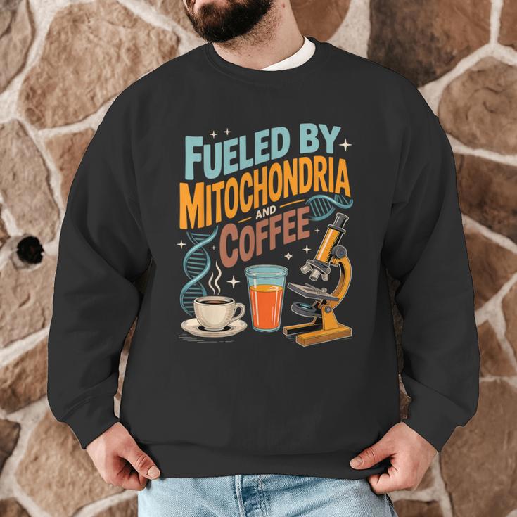 Biology Teacher Science Fueled By Mitochondria Coffee Men Graphic Sweatshirt, novelty gifts, funny gifts