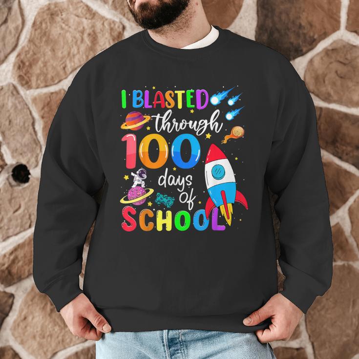 I Blasted Through 100 Days Of School 100th Day Teacher Kids Men Graphic Sweatshirt, novelty gifts, funny gifts I Blasted Through 100 Days Of School 100th Day Teacher Kids Men Graphic Sweatshirt, novelty gifts, funny gifts