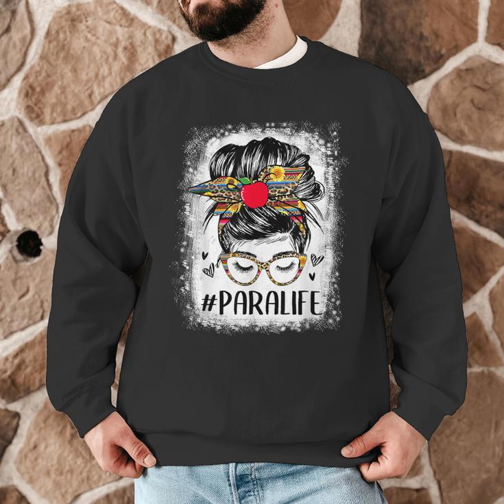 Bleached Teacher Para Life Paraprofessional Cute Messy Bun For Men Women Girls Kids Men Graphic Sweatshirt, novelty gifts, funny gifts Bleached Teacher Para Life Paraprofessional Cute Messy Bun For Men Women Girls Kids Men Graphic Sweatshirt, novelty gifts, funny gifts