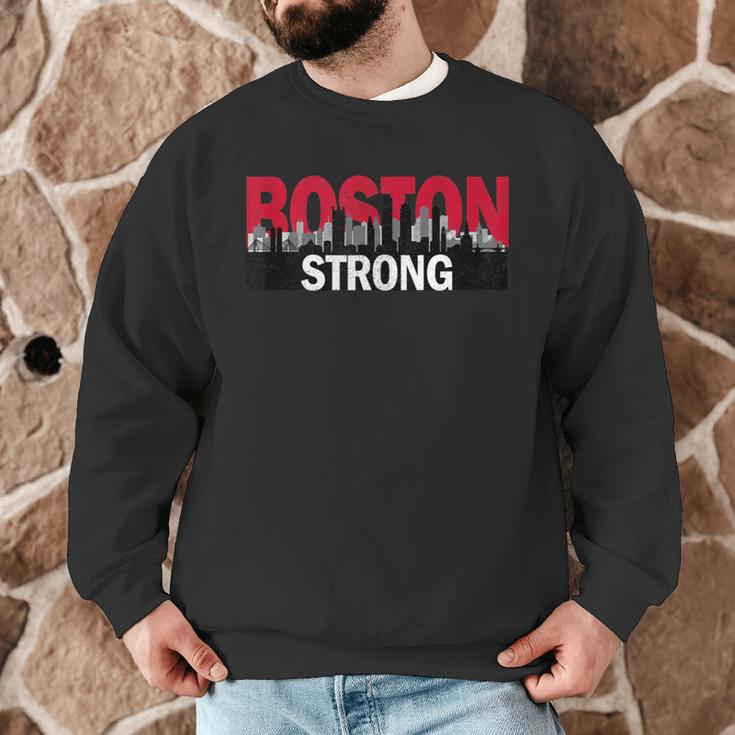 Boston Strong Logo Vintage Boston City Skyline Men Graphic Sweatshirt, novelty gifts, funny gifts