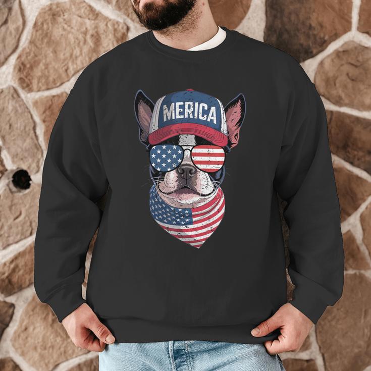 Boston Terrier 4th Of July US Merica Bostie Dog Patriotic For Men Women Kids Men Graphic Sweatshirt, novelty gifts, funny gifts