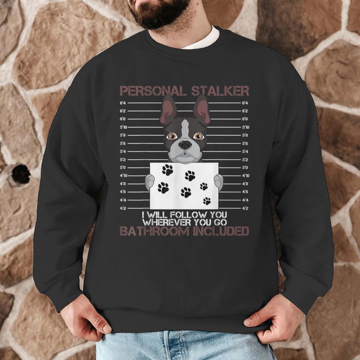 Boston Terrier American Gentleman Personal Stalker Dog Lover Men Graphic Sweatshirt, novelty gifts, funny gifts