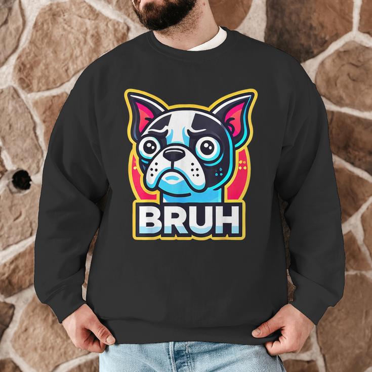 Boston Terrier Bruh Dog Lover Men Graphic Sweatshirt, novelty gifts, funny gifts