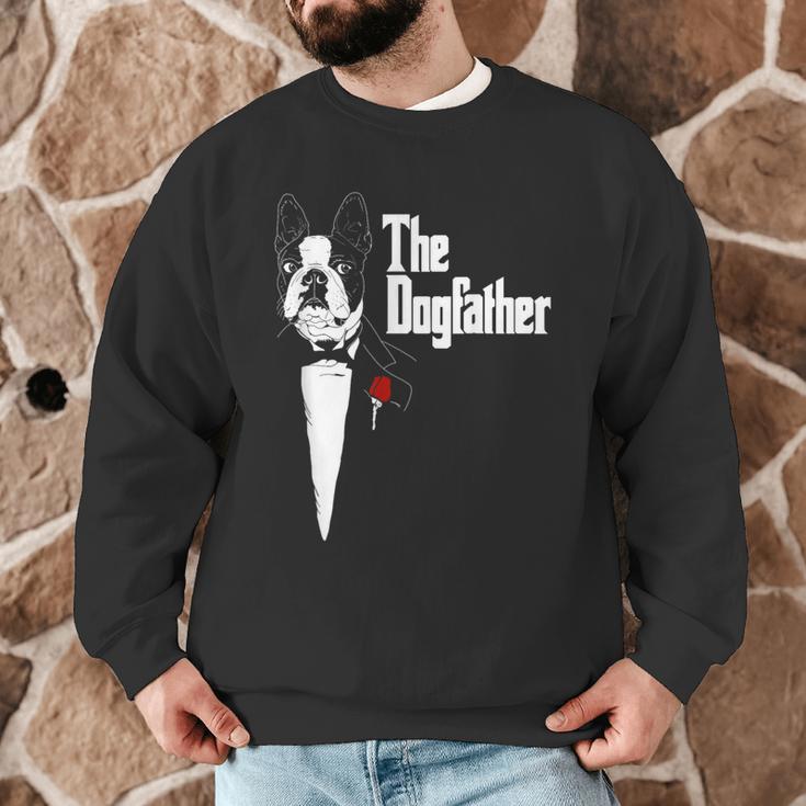 Boston Terrier Dad The DogFather Shirt Boston Terrier Men Graphic Sweatshirt, novelty gifts, funny gifts