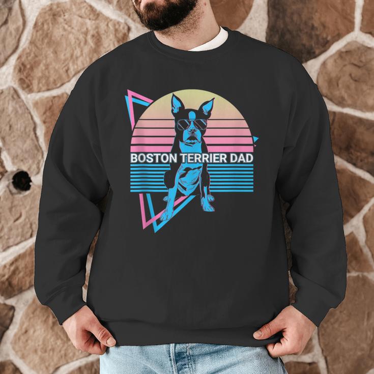 Boston Terrier Dad Retro Men Graphic Sweatshirt, novelty gifts, funny gifts