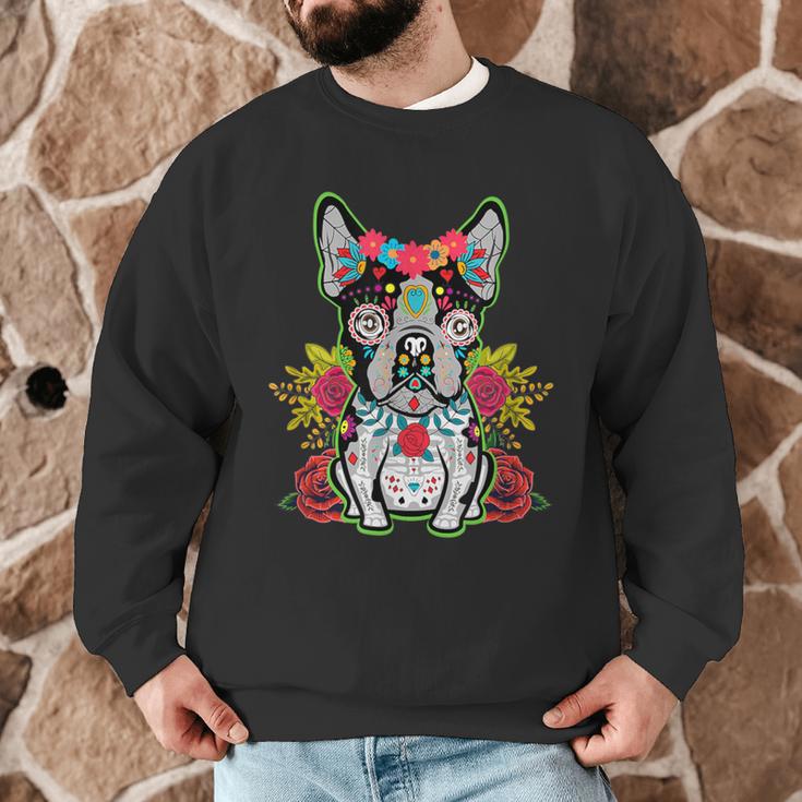 Boston Terrier Dia De Los Muertos Day Of The Dead Dog Skull For Men Women Kids Men Graphic Sweatshirt, novelty gifts, funny gifts