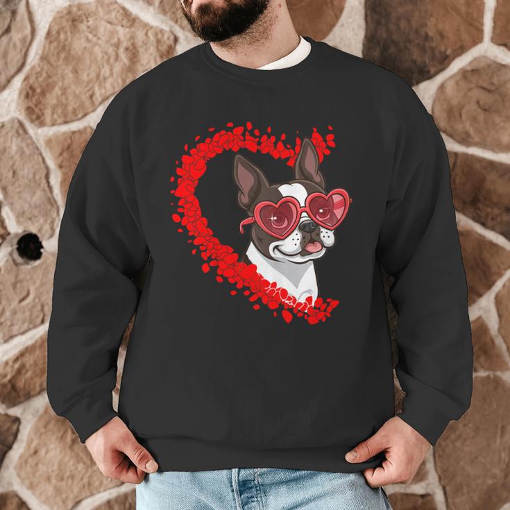 Boston Terrier Dog Mom Dad Valentine’s Day Pet Lover For Men Women Kids Men Graphic Sweatshirt, novelty gifts, funny gifts