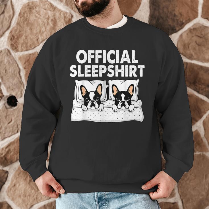 Boston Terrier Dog Official Sleep Pajamas Nightgown Men Graphic Sweatshirt, novelty gifts, funny gifts