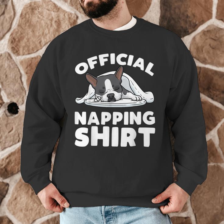 Boston Terrier Dog Official Sleeping Shirt Men Women Kids Men Graphic Sweatshirt, novelty gifts, funny gifts