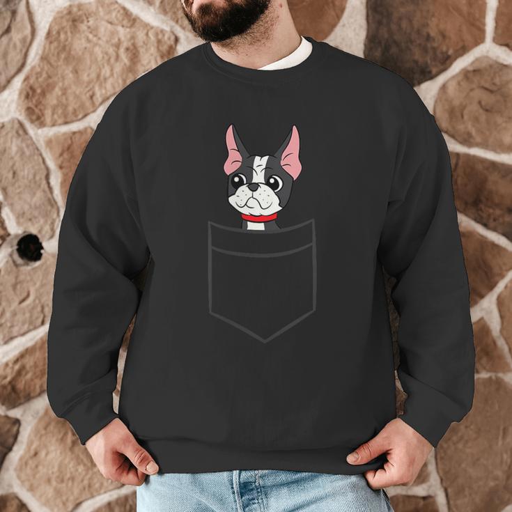 Boston Terrier Dog In The Pocket Boston Terrier For Men Women Girls Kids Men Graphic Sweatshirt, novelty gifts, funny gifts