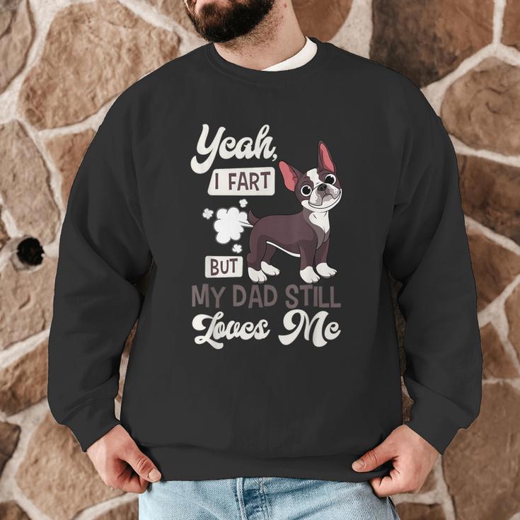 Boston Terrier Fart American Gentleman Non-Sporting Dog Men Graphic Sweatshirt, novelty gifts, funny gifts