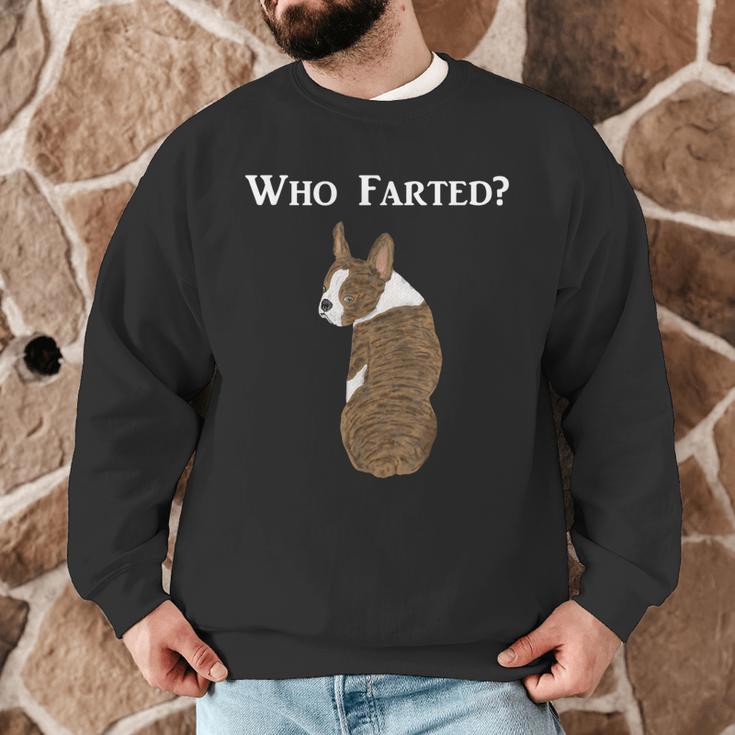 Boston Terrier Who Farted Men Graphic Sweatshirt, novelty gifts, funny gifts