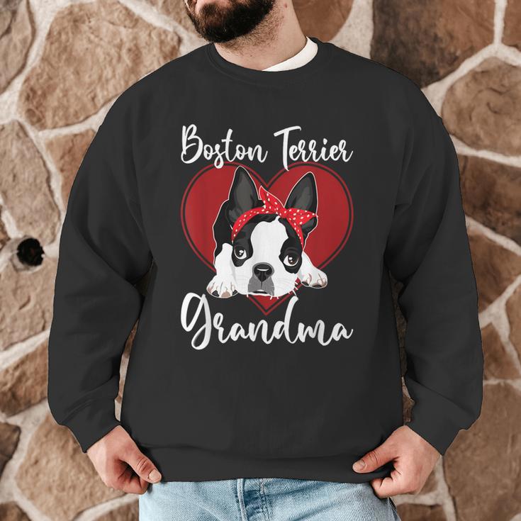 Boston Terrier Grandma Dog Owner Boston Terrier For Men Women Men Graphic Sweatshirt, novelty gifts, funny gifts