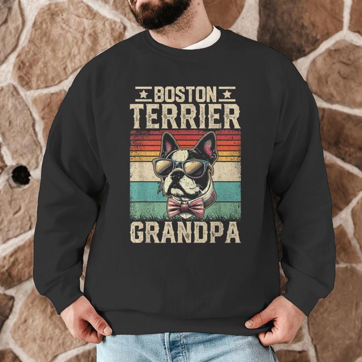 Boston Terrier Grandpa Dog Lover Father's Day Men Graphic Sweatshirt, novelty gifts, funny gifts