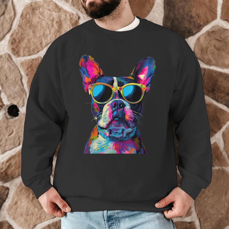 Boston Terrier Lovers Pop Art Boston Terrier Men Graphic Sweatshirt, novelty gifts, funny gifts