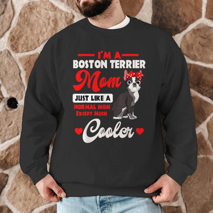 Boston Terrier Mom American Gentleman Dog Mother's Day Men Graphic Sweatshirt, novelty gifts, funny gifts
