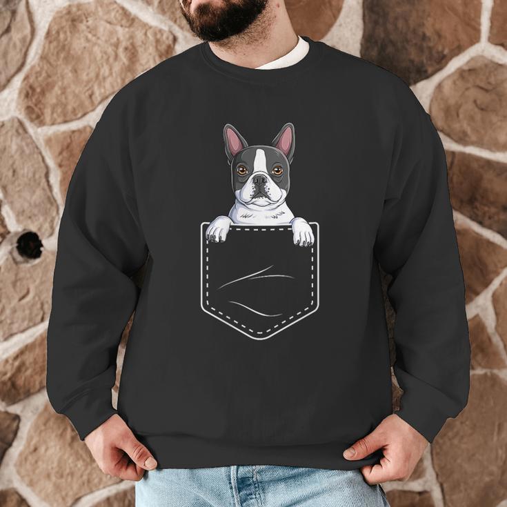 Boston Terrier In The Pocket Cute Boston Terrier Dog Lovers For Men Women Girls Kids Men Graphic Sweatshirt, novelty gifts, funny gifts
