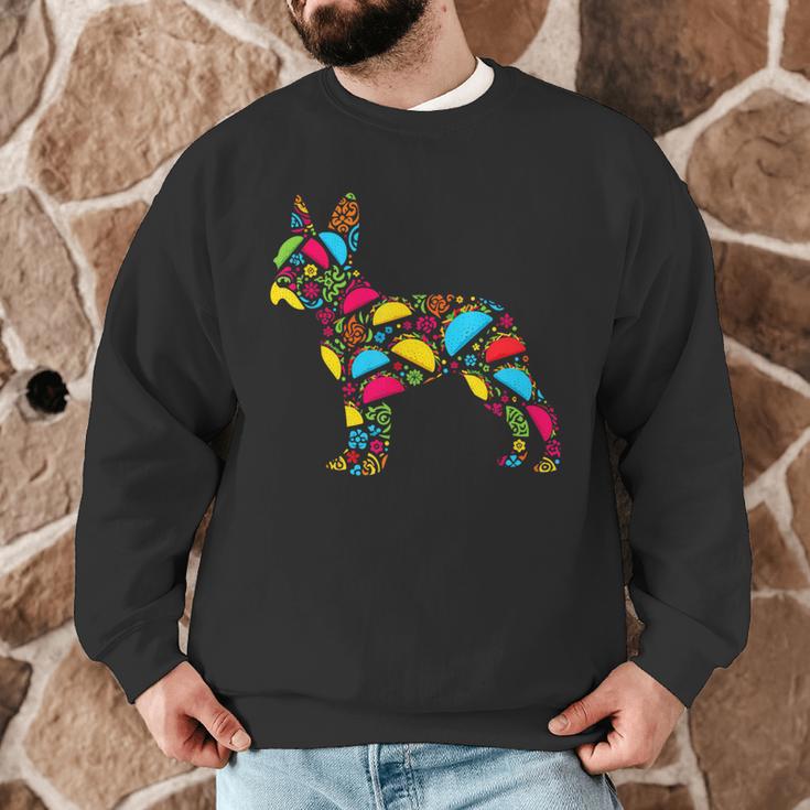 Boston Terrier Tacos Mexican Cinco De Mayo Taco Men Graphic Sweatshirt, novelty gifts, funny gifts