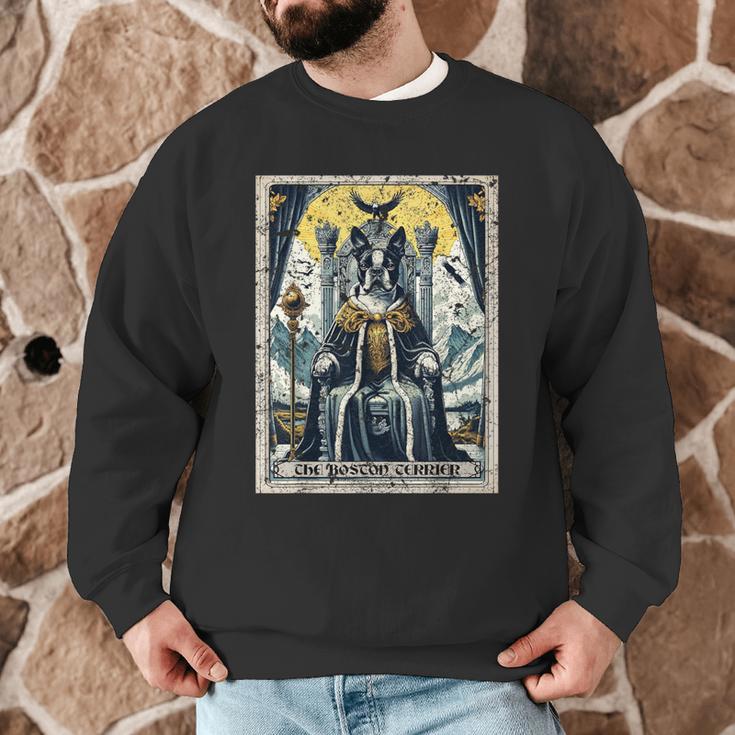 Boston Terrier Tarot Card Dog Men Graphic Sweatshirt, novelty gifts, funny gifts