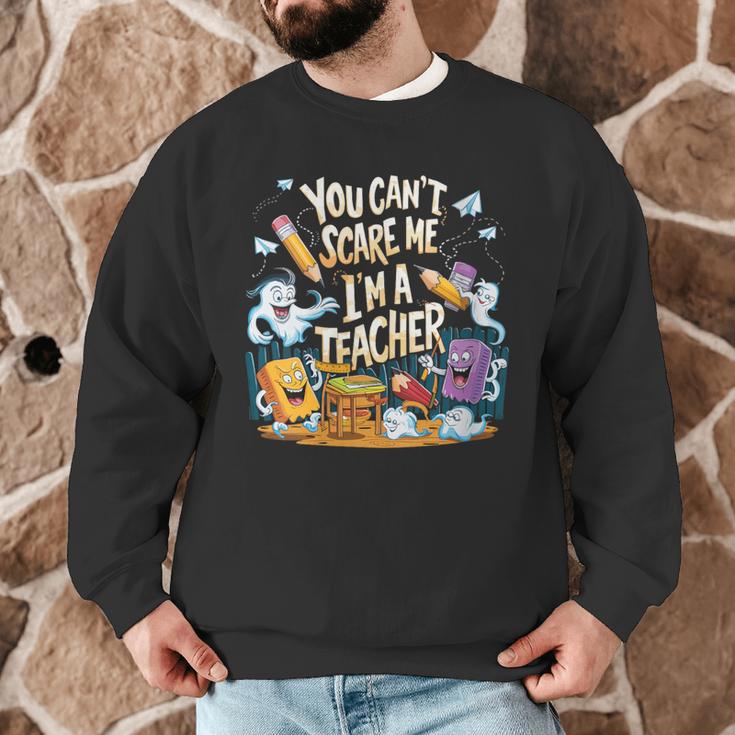 You Can't Scare Me I'm A Teacher Cool Math Teacher Halloween Men Graphic Sweatshirt, novelty gifts, funny gifts