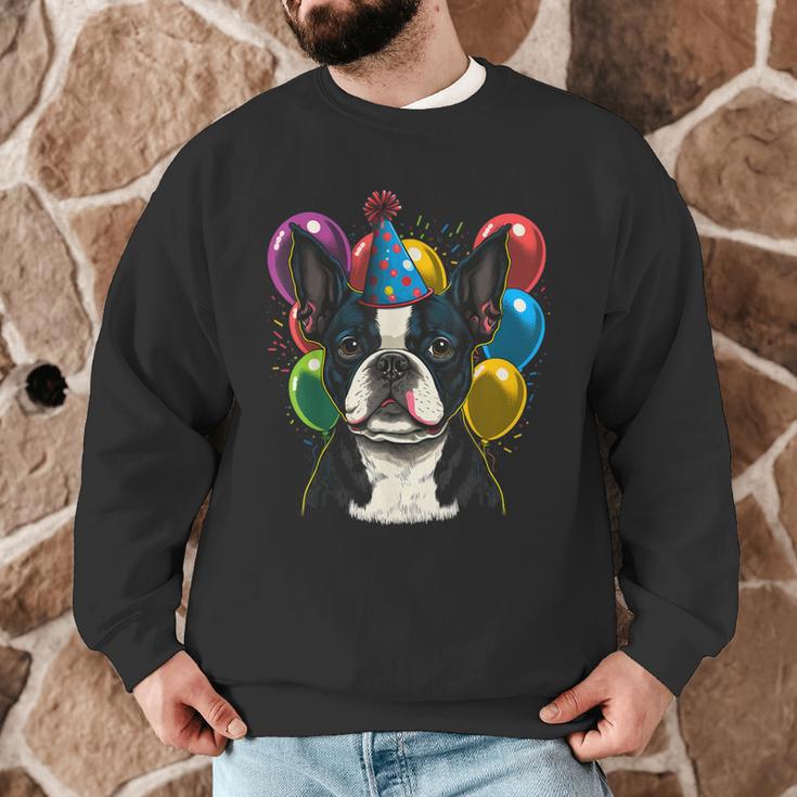 Celebration Event Birthday Party Boston Terrier Men Graphic Sweatshirt, novelty gifts, funny gifts