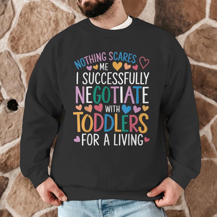 Childcare Teacher Negotiate With Toddlers Daycare Provider Men Graphic Sweatshirt, novelty gifts, funny gifts