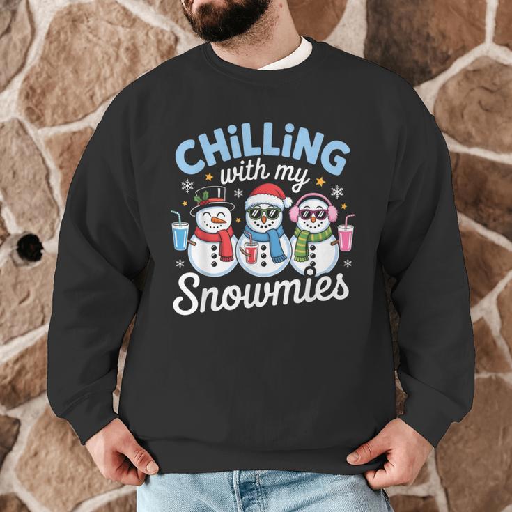 Chillin With My Snowmie Women Christmas Snowman Teacher Snow Men Graphic Sweatshirt, novelty gifts, funny gifts Chillin With My Snowmie Women Christmas Snowman Teacher Snow Men Graphic Sweatshirt, novelty gifts, funny gifts