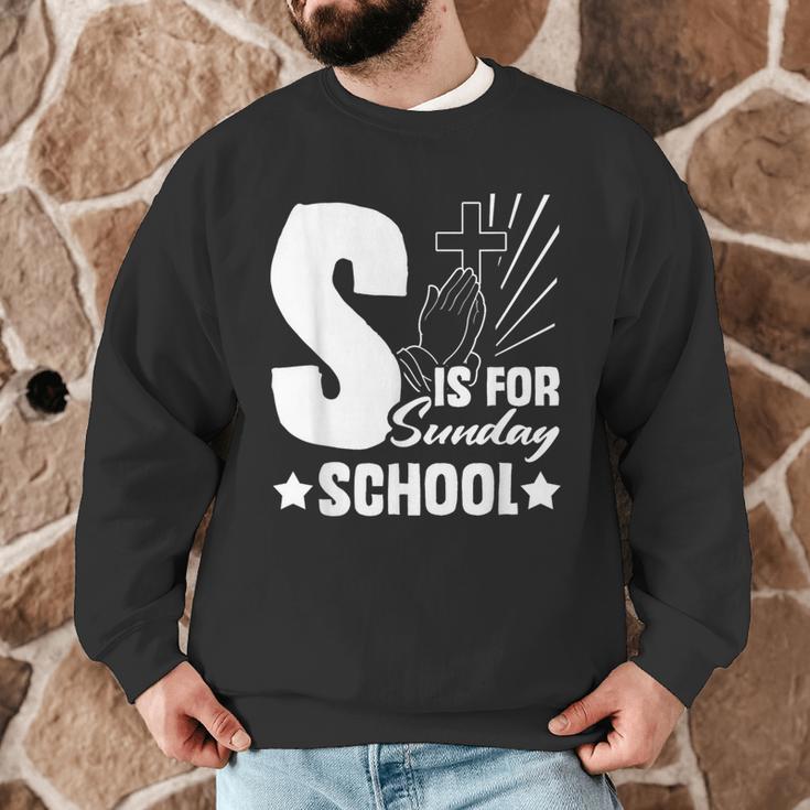 Christian Teacher S Is For Sunday School Essentials Men Graphic Sweatshirt, novelty gifts, funny gifts Christian Teacher S Is For Sunday School Essentials Men Graphic Sweatshirt, novelty gifts, funny gifts