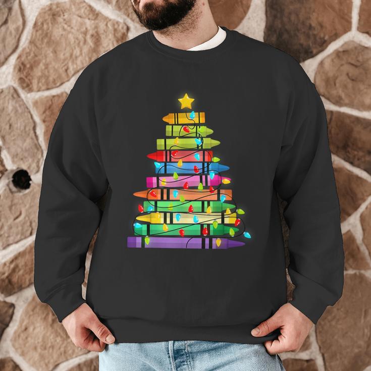 Christmas Tree Made Of Crayons School Teacher Life Student Men Graphic Sweatshirt, novelty gifts, funny gifts Christmas Tree Made Of Crayons School Teacher Life Student Men Graphic Sweatshirt, novelty gifts, funny gifts