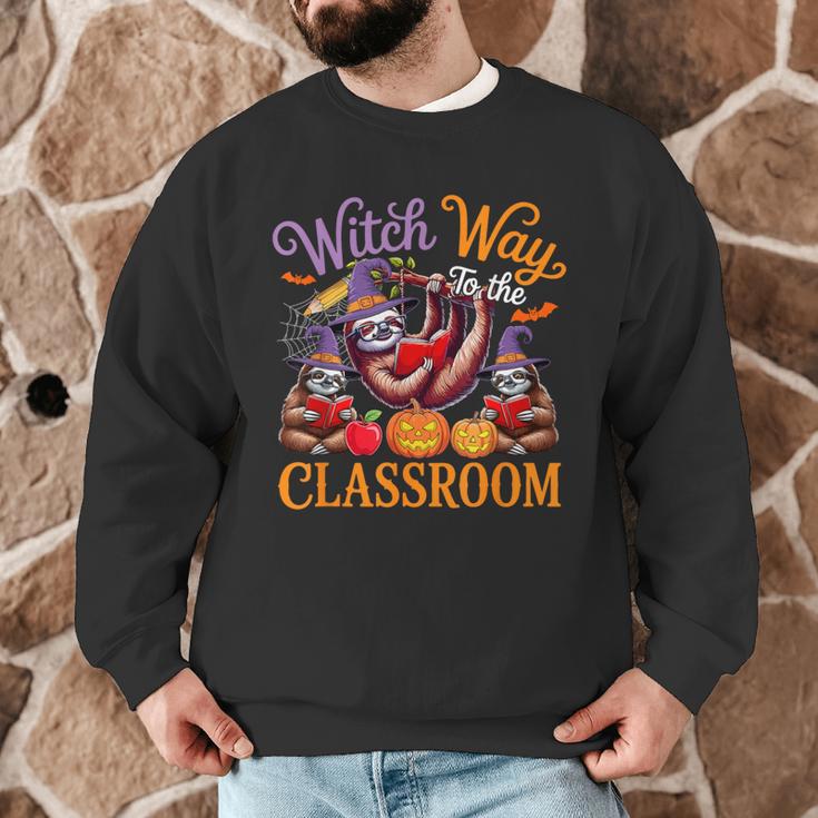 Way To Classroom Halloween Witch Three Cute Sloths Teacher Men Graphic Sweatshirt, novelty gifts, funny gifts Way To Classroom Halloween Witch Three Cute Sloths Teacher Men Graphic Sweatshirt, novelty gifts, funny gifts