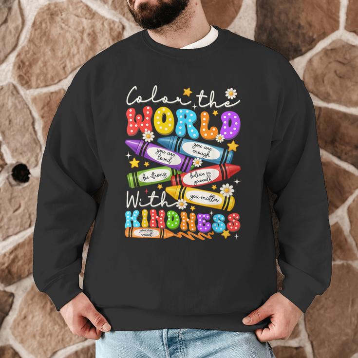 Color The World With Kindness Crayon Positivity Teacher Men Graphic Sweatshirt, novelty gifts, funny gifts Color The World With Kindness Crayon Positivity Teacher Men Graphic Sweatshirt, novelty gifts, funny gifts