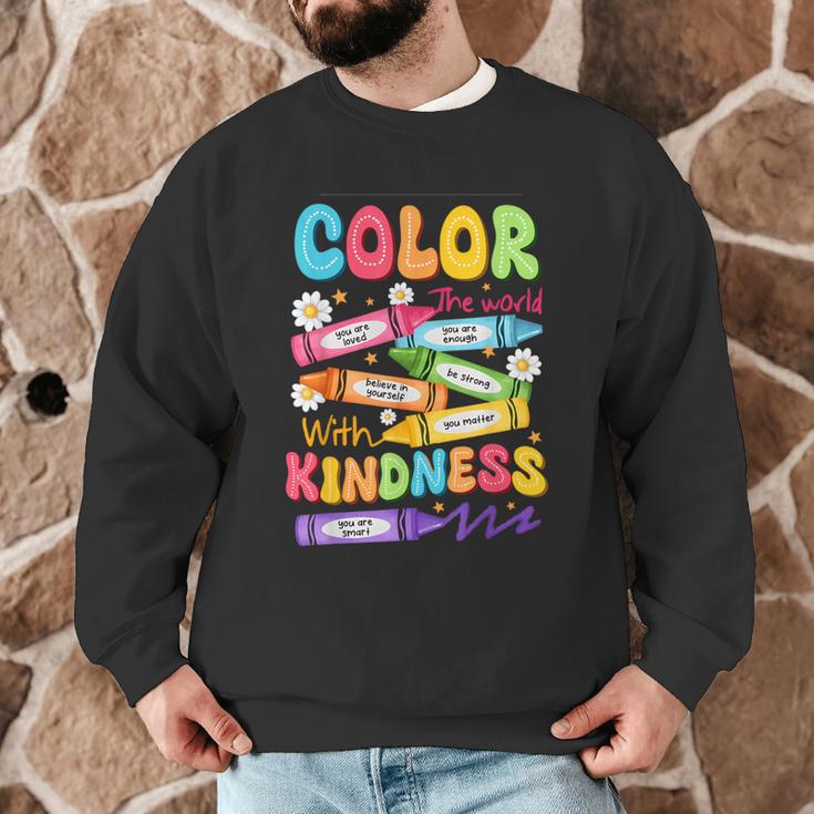 Color The World With Kindness Teachers Back To School Men Graphic Sweatshirt, novelty gifts, funny gifts