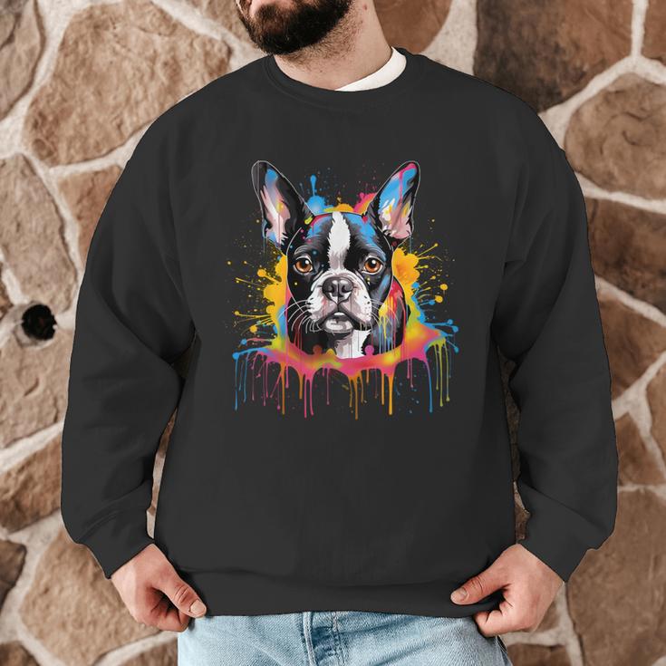 Colorful Boston Terrier Dog For Men Women Kids Men Graphic Sweatshirt, novelty gifts, funny gifts