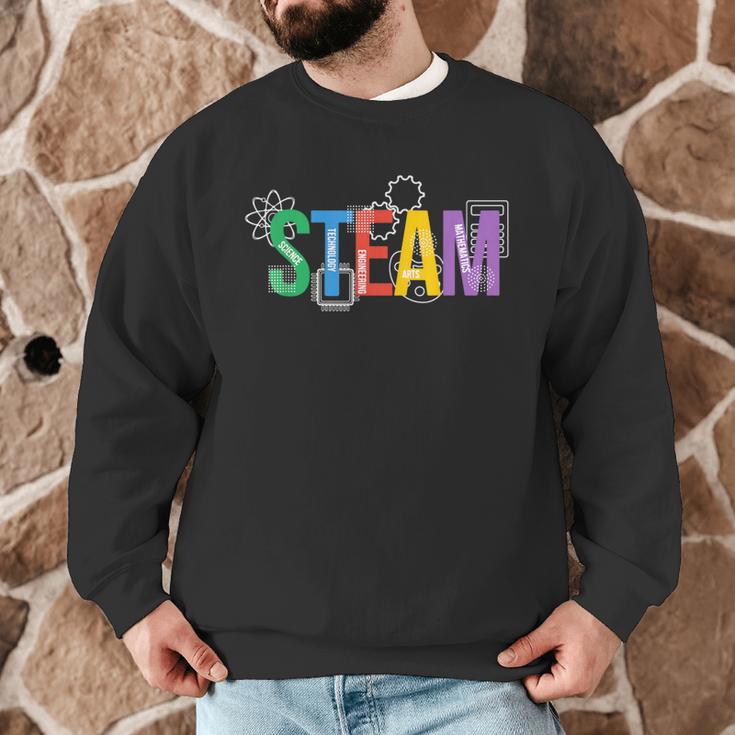 Colorful Steam Letters For Steam Program Teacher And Student Men Graphic Sweatshirt, novelty gifts, funny gifts